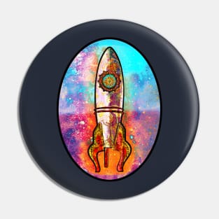 Rocket Ship in Space Pin