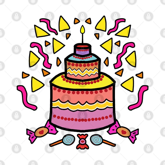 Birthday Cake Celebration with chocolates and candy by TANSHAMAYA
