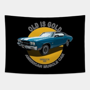 Chevelle SS American Muscle Car 60s 70s Old is Gold Tapestry