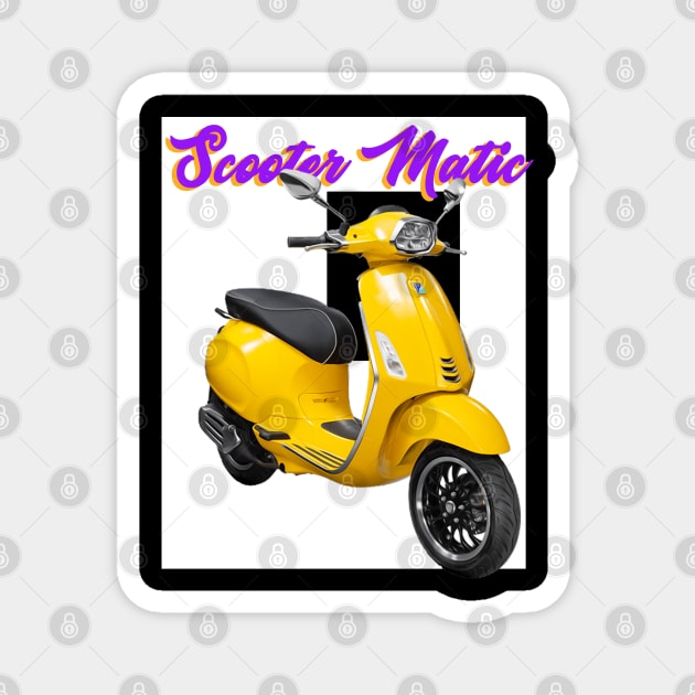 YELLOW COLOR SCOOTER MATIC Magnet by SCOOTERPRAMUKA