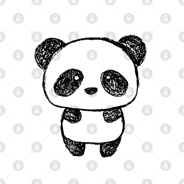 Cute Baby Panda Drawn with Charcoal #3 - 1000Pandas by Amanda Farrell by 1000 Pandas