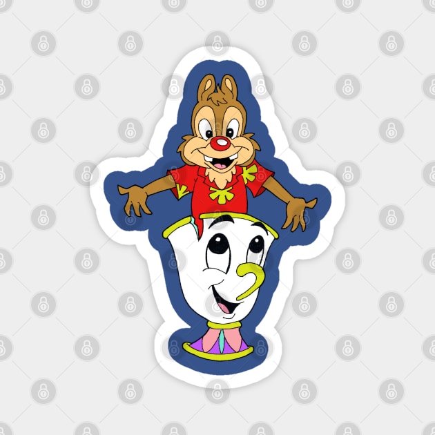 Chip N Dale Rescue Rangers mashup Chip The Cup Magnet by Blaze_Belushi