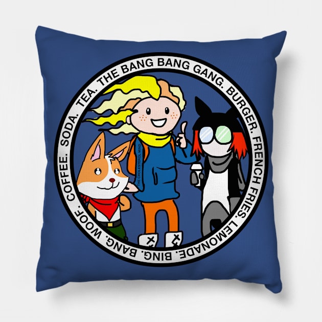 THE BANG BANG GANG. COLORED. PORTRAIT. Pillow by cholesterolmind