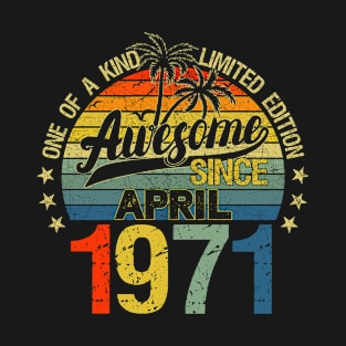 Vintage 51 Years Old April 1971 Decorations 51st Birthday T-Shirt