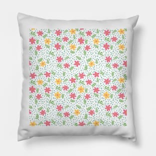 Flowers Pink and Yellow Pillow