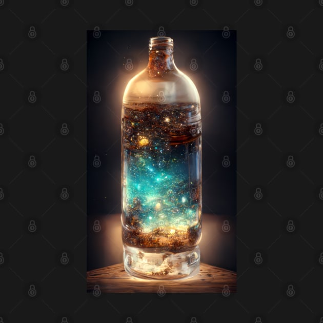 The milky way in a glass bottle by ai1art