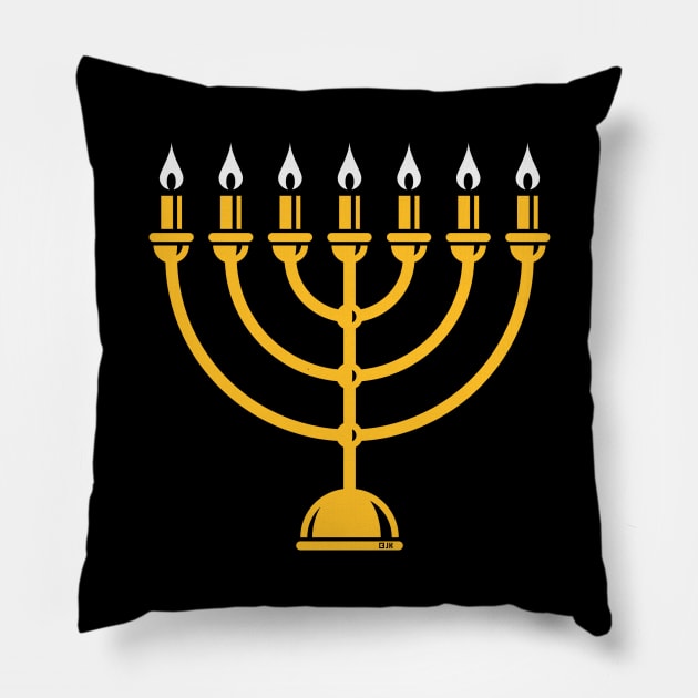 Menorah / Seven-Armed Lampstand (Judaism / Religion / 2C) Pillow by MrFaulbaum