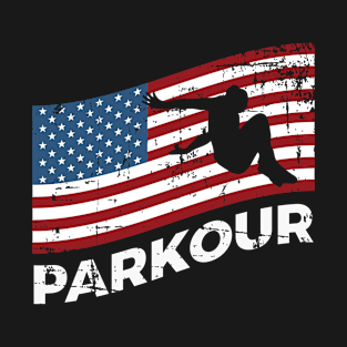 USA Flag Parkour Freerunning Runner Gift T-Shirt