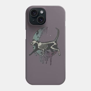 Cat Skeleton over the moon Phone Case