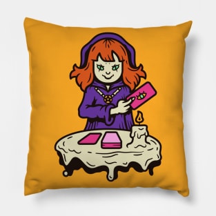 Vintage Fortune Teller Cartoon Pillow