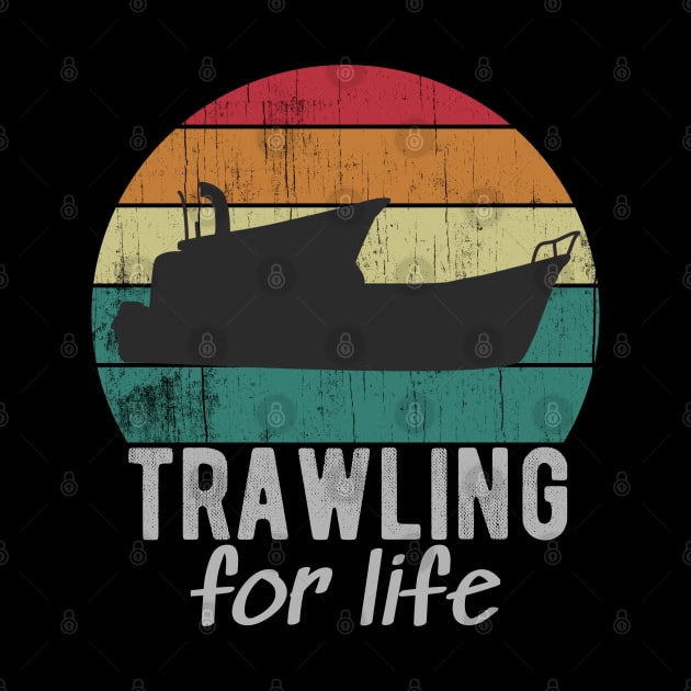 Trawling For Life Retro Trawler Fishing Boat by Urban7even