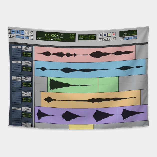 Audio Engineer Pro Tools DAW Musician Recording Program Home Studio Gift Tapestry by blueversion