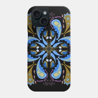 Blue Paisley Floral Design Phone Case