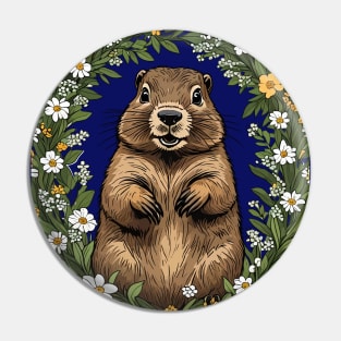 Massachusetts Mayflowers and Groundhog Woodchuck 4 Pin