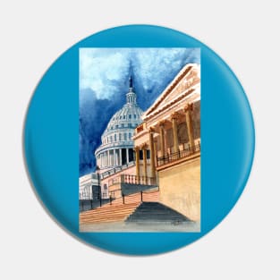 US Capitol Watercolor Pin