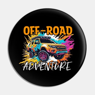 Offroad Adventure Retro colorful design. Pin