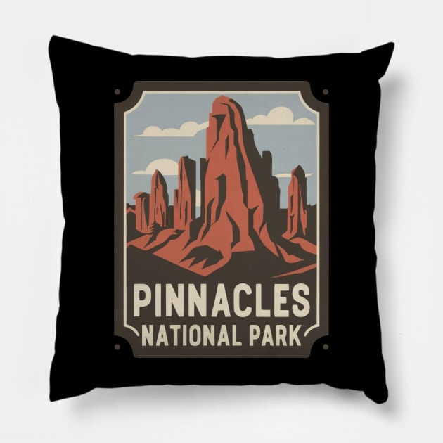 Pinnacles National Park Travel Sticker Pillow by GreenMary Design