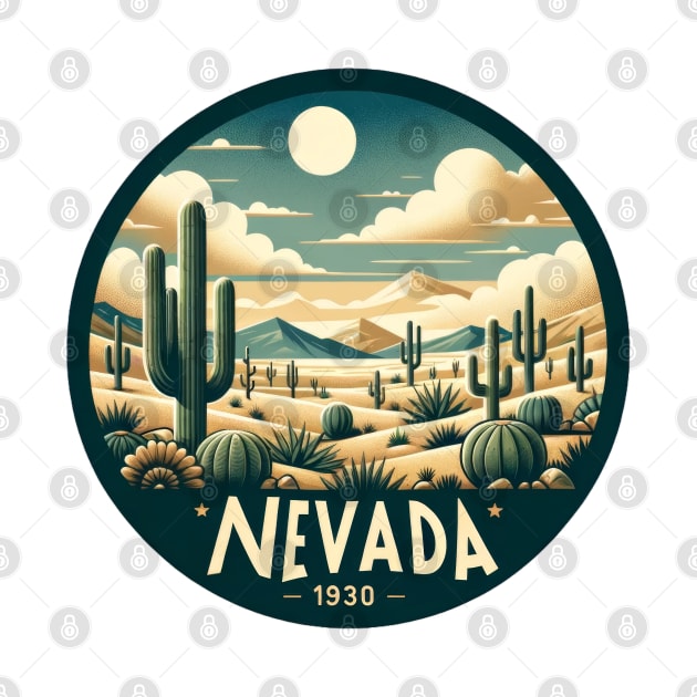 Vintage Nevada Desert 1930 Sticker by POD24