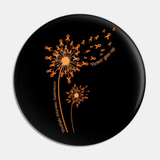 Dandelion Multiple Sclerosis Awareness Never Give Up Pin