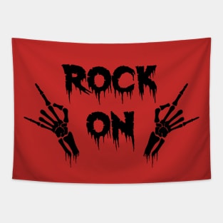 Devil Horns Skeleton Hands Rocker Tapestry