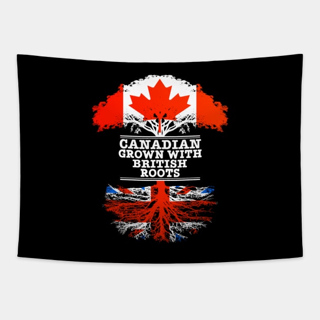 Canadian Grown With British Roots - Gift for British With Roots From Great Britain Tapestry by Country Flags