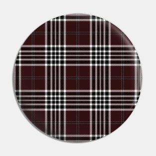 Brown and White Tartan Plaid Pattern Pin