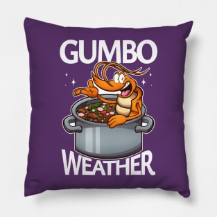 Cute Cartoon Shrimp Gumbo Weather Pillow