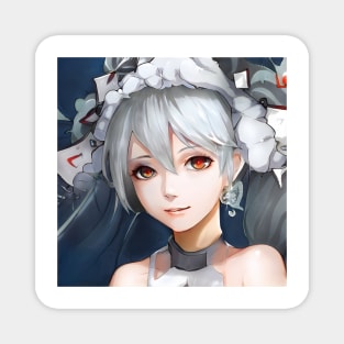 Grey Hair Anime Girl Magnet