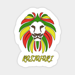 Reggae Rastafari lion with small text Magnet