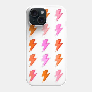 Preppy Pink and Orange Lightning Bolt Pattern Phone Case