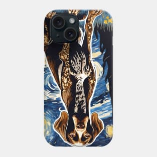 German Shorthaired Pointer Dog Breed Painting in a Van Gogh Starry Night Art Style Phone Case