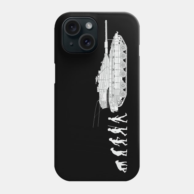 Comic evolution of a man into a Merkava Mk 4 tank Phone Case by FAawRay