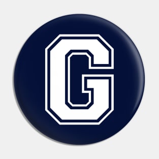 Initial Letter G - Varsity Style Design Pin