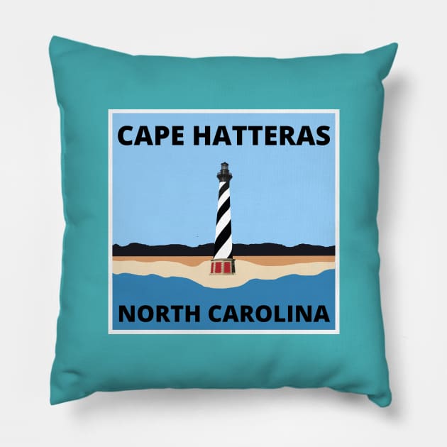 Cape Hatteras Lighthouse Beach Pillow by Trent Tides