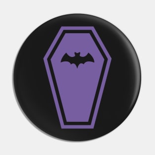 Purple Pastelgoth Vampire Bat Coffin Pin