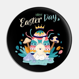 Happy Easter Bunny Rabbit Funny Easter Egg for Women & Girls Pin