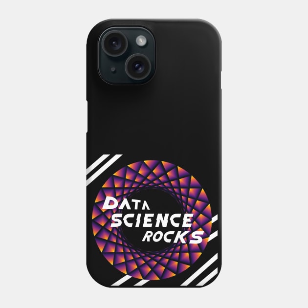 Data Science Rocks | Retro Racing Stripes Logo Yellow Red Black Phone Case by aRtVerse