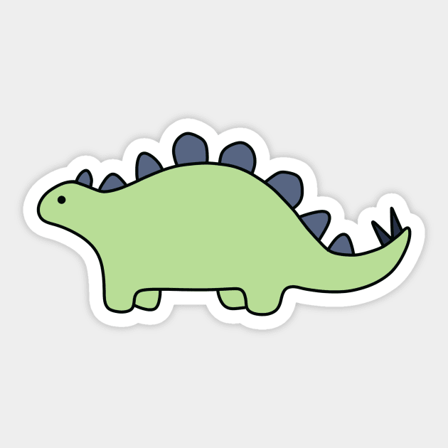 Green Dinosaur with Dark Outline