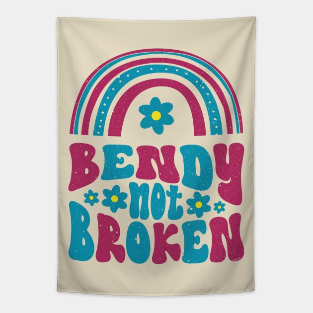 Bendy Not Broken Ehlers Danlos Rainbow Flower Tapestry by Jesabee Designs