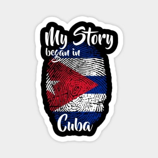 Cuba Flag Fingerprint My Story DNA Cuban Magnet