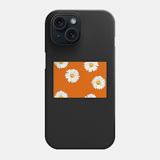 daisies on burnt orange Phone Case