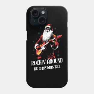 Christmas Guitar Gift Santa Claus Guitarist Funny Guitar Phone Case