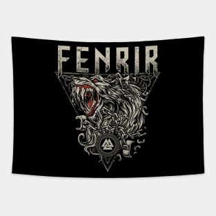 Norse Fenrir Wolf Ragnarok Viking Mythology Valknut Tapestry