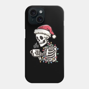 Christmas Skeleton Drinking Coffee Phone Case