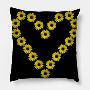 sunflower heart, sunflower, sunflowers, flowers, Pillow