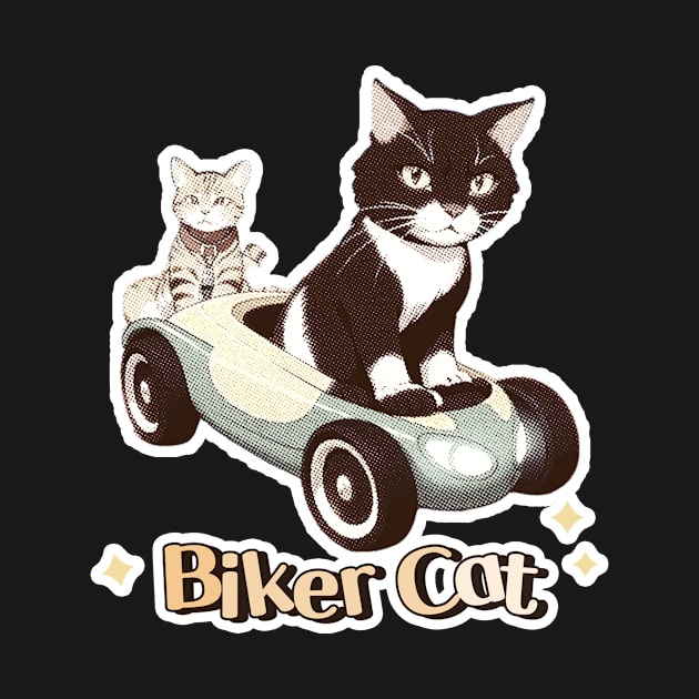 Biker Cat,Racer Cat by LycheeDesign