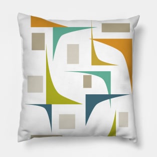 Mid Century Modern Colorful Corners Pillow