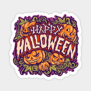 jack o lantern halloween illustration Magnet