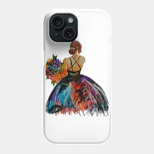 Girl with Bouquet: Radiant Elegance Phone Case