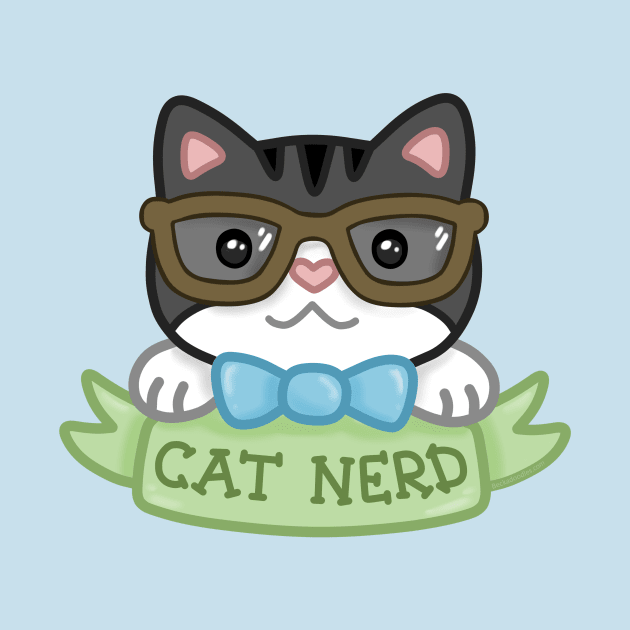 Cat Nerd Gray Tabby by beckadoodles